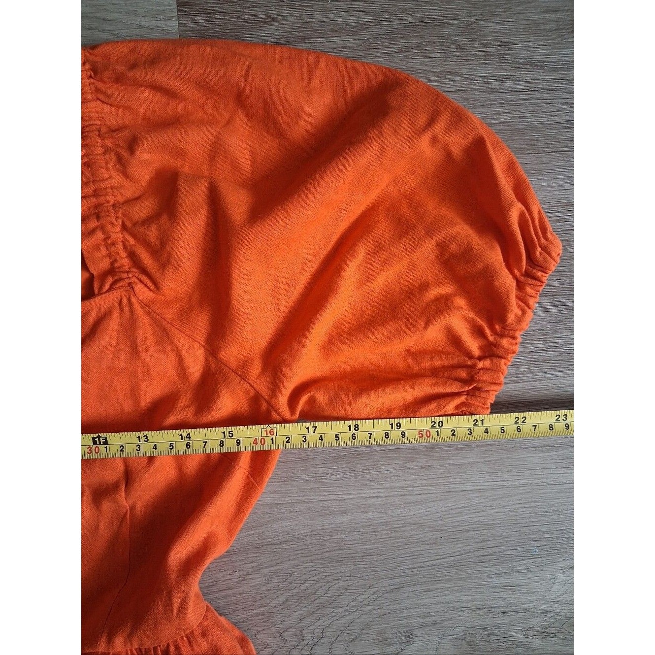 Women's Midi Dress Puff-Sleeve Backless Orange - Who What Wear — image 8 of 8